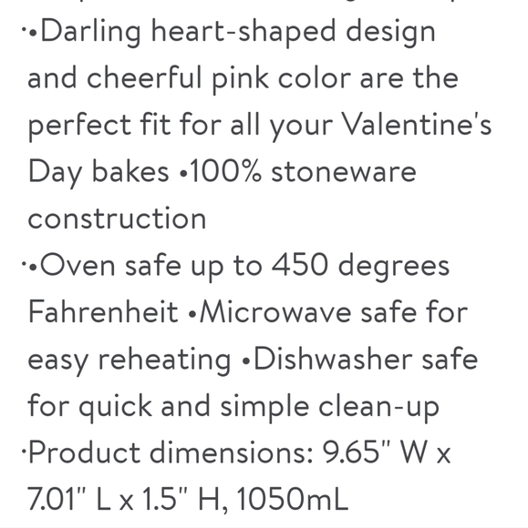 Sold out ❤️ New Pioneer Woman Heart Shaped Ceramic Baking Dish - Picture 7 of 8